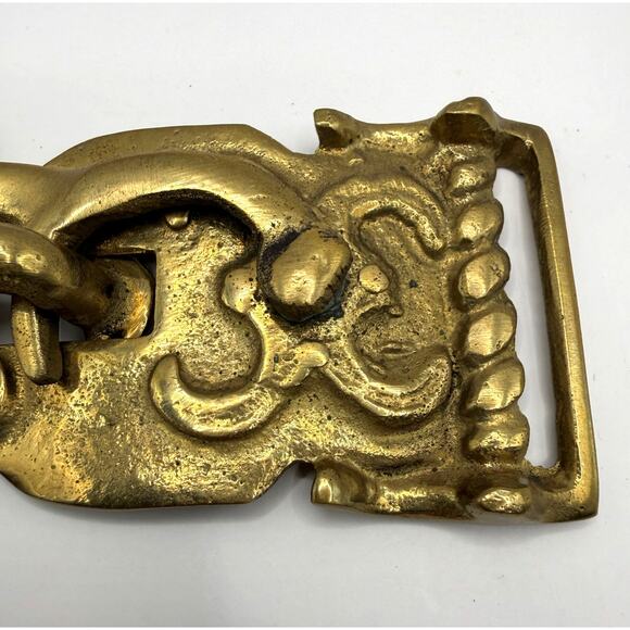 Vintage Handmade Medieval Door Latch Brass Belt Buckle